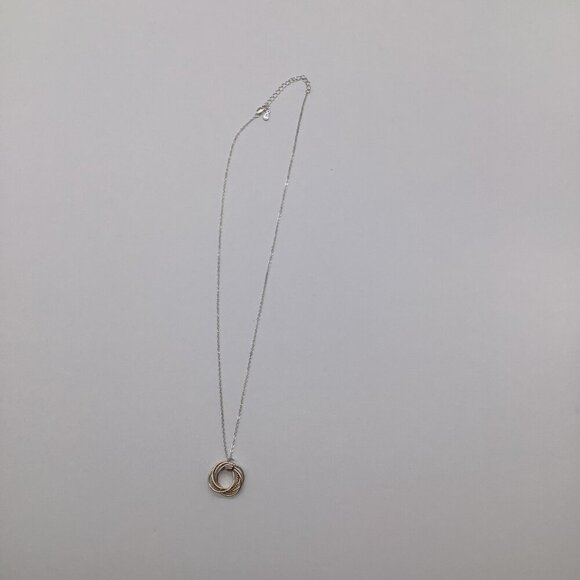 925 Sterling Silver 70th Birthday Necklace Pendant With Six Rings & One Gold Rin - Picture 12 of 16